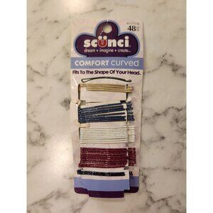 Scunci Comfort Curved Hair Clips Bobby Pins 33 Pack Multicolor Glitter Shimmer